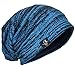 HISSHE Men Oversize Skull Slouch Beanie Large Skullcap Knit Hat (Blue)