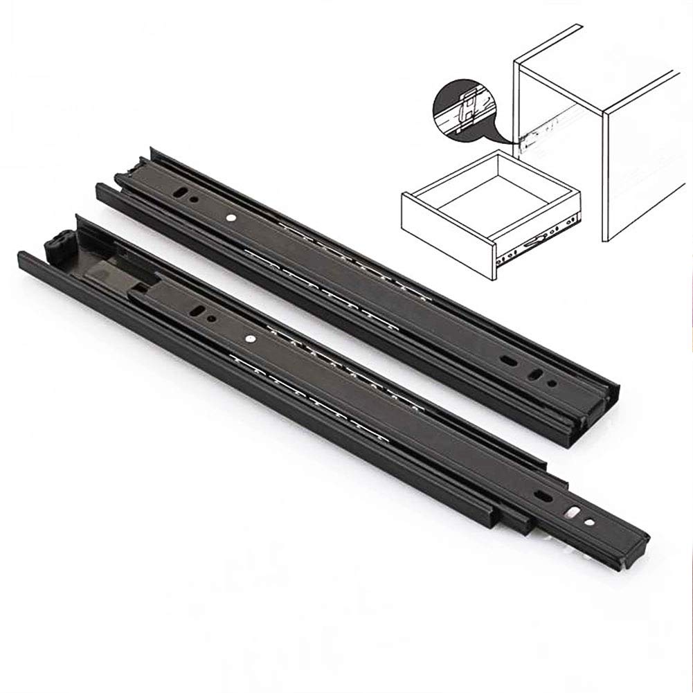 Full Extension Drawer Slide, Tiberham 250 mm Ball Bearing Drawer Runner, Heavy Duty Side Mount Drawer Rail (Pack of 2)
