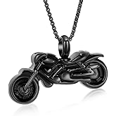 Oinsi Motorcycle Stainless Steel Memorial Jewellery Ash Keepsake Cremation Urn Necklace For Men&Women