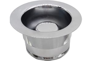 Westbrass D2105-26 3-1/2" EZ-Mount Brass Sink Waste Disposal Drain Flange and Stopper, 1-Pack, Polished Chrome