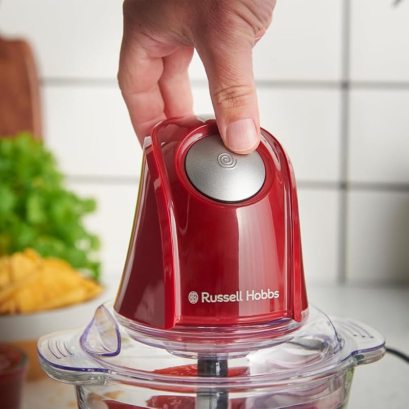 Mini Tritatutto Elettrico, Rosso, Capacità 500 ml, 350 Watt