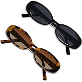 VANLINKER Polarized Retro Oval Sunglasses for Women and Men Small 90s Style VL9580