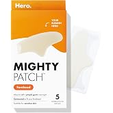 Mighty Patch Hero Cosmetics Forehead Large Acne Pimple Patches, 5 Ct | Hydrocolloid Acne Patches, Contoured to Cover Large Area of Zits and Blemishes, Safe for Sensitive Skin, Korean Skincare