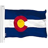 G128 Colorado CO State Flag | 3x5 Ft | LiteWeave Pro Series Printed 150D Polyester | Indoor/Outdoor, Vibrant Colors, Brass Grommets, Thicker and More Durable Than 100D 75D Polyester