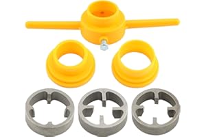 LOQJSS 6Pcs PVC Thread Maker Tool, Pipe Threader Plumbing Tool Kit, Plastic Pipe Thread Round Die Set, Pipe Threader Kit with with 3 Dies 1/2” 3/4" and 1”, Manual Hand Tool for PVC Threading