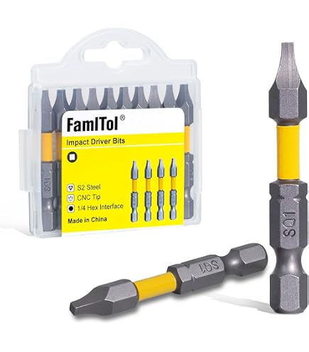 HARFINGTON 10-Pack SQ2 Square Screwdriver Bits – 5/32” Hex Shank, 28mm Length, S2 Steel, Magnetic 4-Point Head, For Electric & Manual Screwdrivers