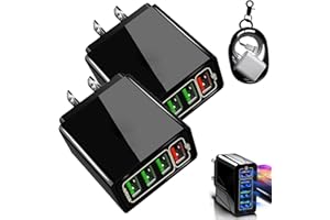 VLJSFKH 2026 Upgraded Phone Charger, Fast Charging, 4-Port Wall Charger, with Intelligent Temperature Control and Multi Protection System, Universal Compatibility for All Phones (Black+Black)