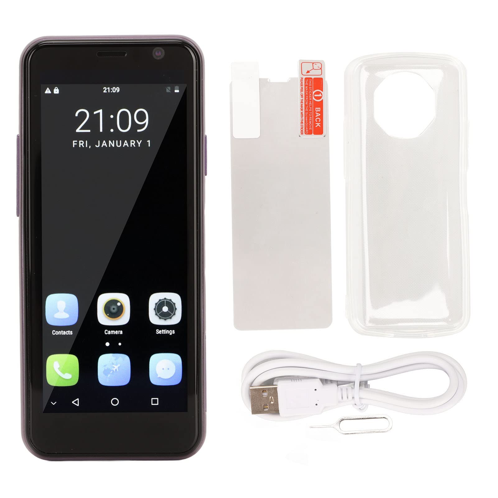 Mini Smartphone, 3.5 Inch 4G Unlock Cell Phone 3GB 32GB Dual SIM Dual Standby, Face Fingerprint Unlock, Kids Phone Pocket Cell Phone for Android (Purple)
