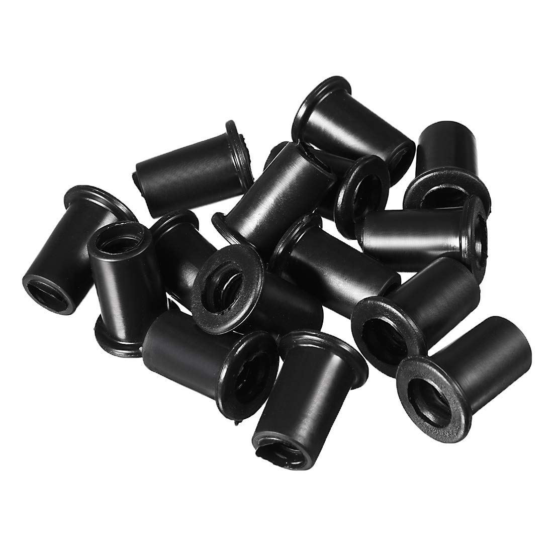 sourcingmap 15Pcs 7mm Inner Dia PVC Strain Cord Boot Protector Cable Sleeve Hose Black