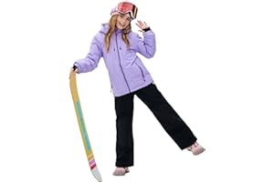 SMONTY Girls Boys Ski Suit Kids Snowsuits Waterproof Snowboard Elastic Hood Jacket with Bib Pants, Windproof Winter Warmth