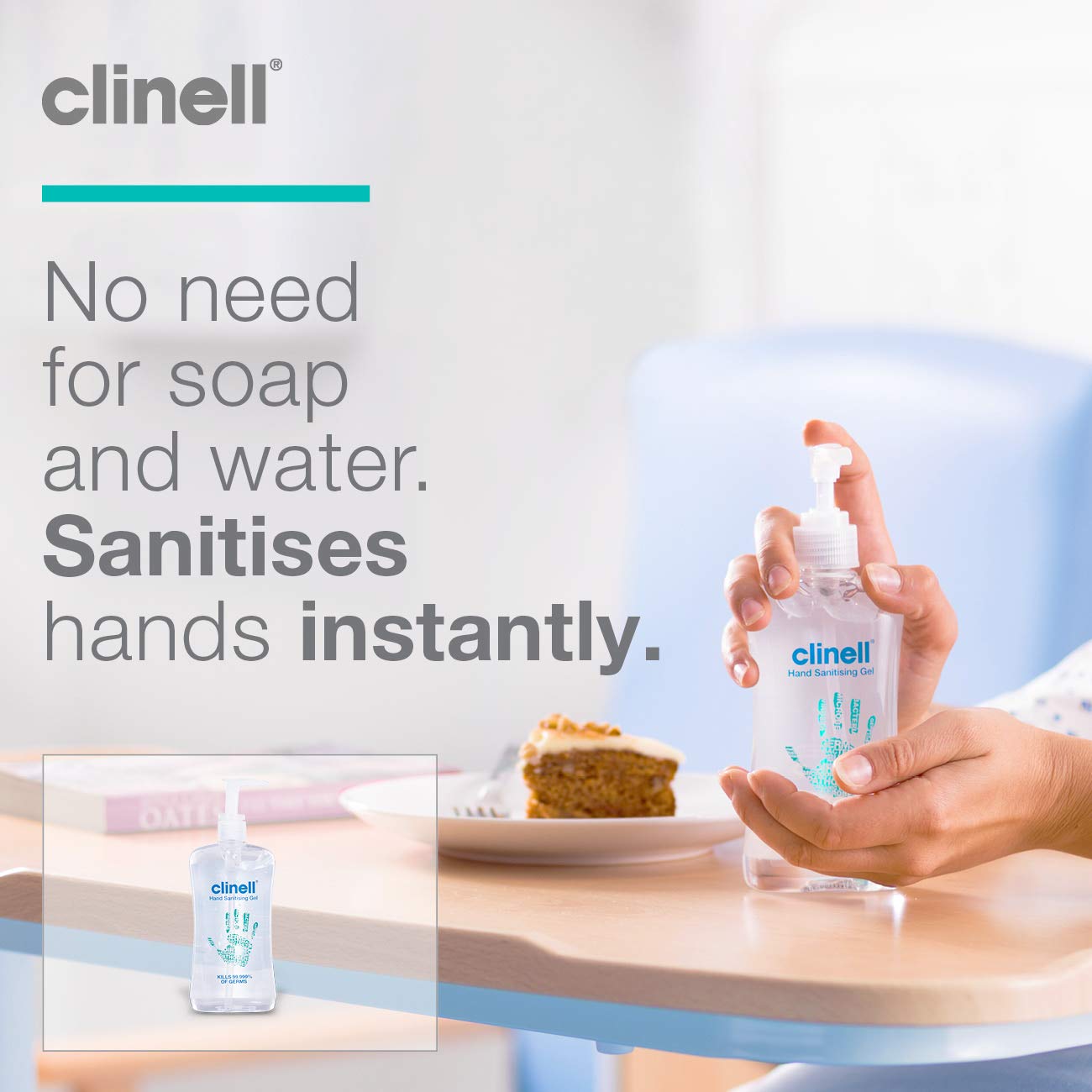 Clinell GCIHS500 Hand Sanitiser Gel, Dermotologically Tested, Kills 99.99% of Germs, Quick and Kind to Skin, No Stickiness - Image 4
