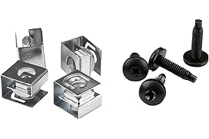 StarTech.com 10-32 Server Rack Screws - 50 Pack - Network Rack Screws and Clip Nuts for Rack Mount Server Cabinet or Enclosure (CLPSCRW1032)