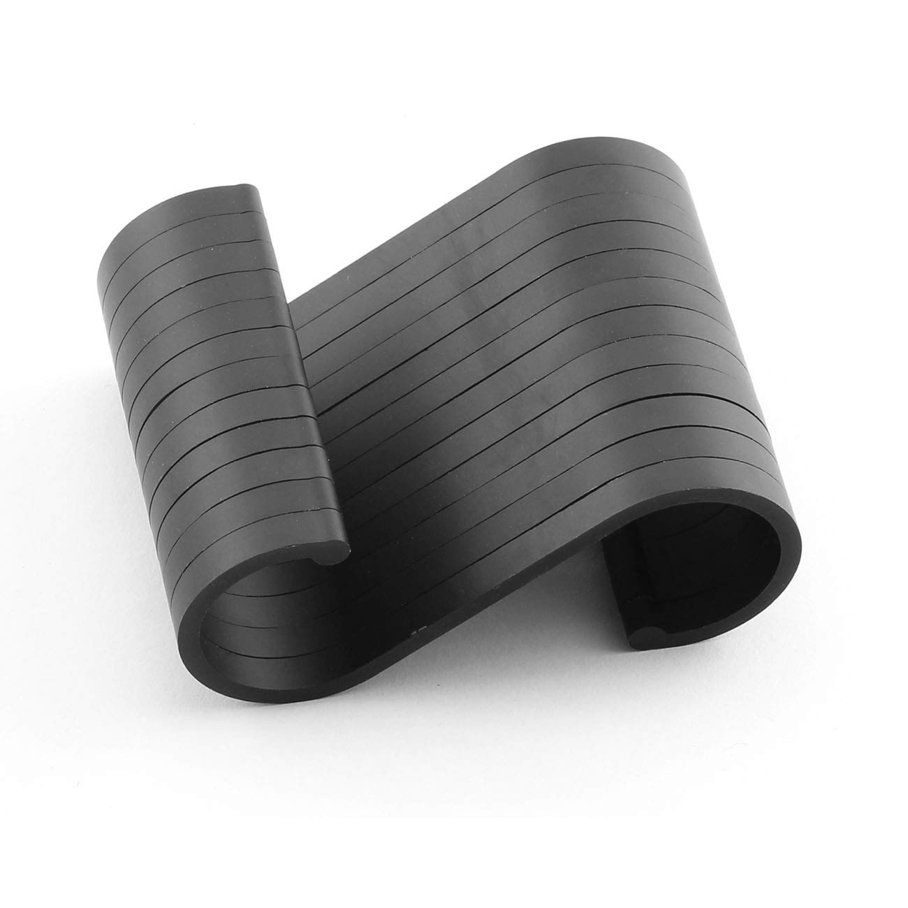 JCBIZ 12pcs Black Space Aluminum S Hook Flat S Shape Bathroom Kitchen Railing S Hanger Multi-Purpose Spoon Pan Pot Towel Cloths etc. Accessories Hangers Fit for Max19mm Round Rod