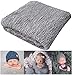 Newborn Photography Props Newborn Baby Stretch Long Ripple Wrap Yarn Cloth Blanket by Bassion, Grey, 16