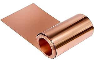 IFPPSAE Pure Copper Sheet Roll Copper Foil Roll Metal Foil Plate，0.1 * 200 * 1000mm Free-Cutting Cu Plate in Various Widths ，for Jewelry, Crafts, Repairs, Electrical
