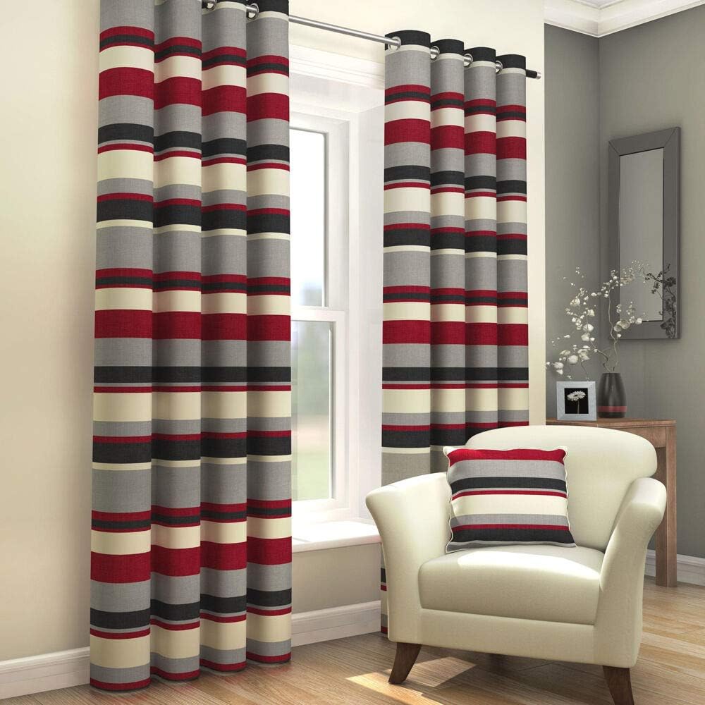 Best kitchen curtains burgundy linen stripe