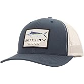 Salty Crew Men's Fish Logo Retro Trucker Hat - Unisex Adjustable Baseball Hat for Adults - Premium Cotton