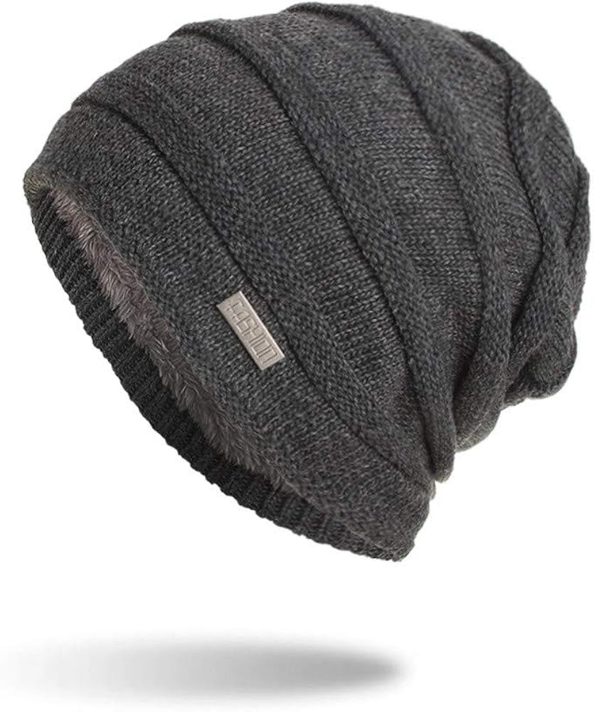 mens slouchy long beanie knit cap