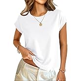 GKBK Cotton Cap Sleeve Womens Tops Crop High Neck Short Sleeve Summer Cute Casual Shirts Boxy Spring Clothing Outfits