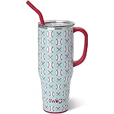 Swig Life 40oz Mega Mug, 40 oz Tumbler with Handle and Straw, Cup Holder Friendly, Dishwasher Safe, Extra Large Insulated Tumbler, Stainless Steel (Home Run)