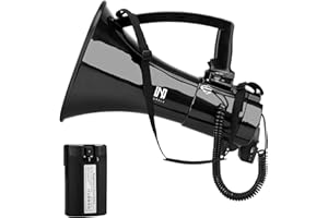 MGROLX 75w Megaphone Bullhorn, Loud Speaker with AUX(3.5mm), USB and Bluetooth Input, Built-in Siren and Recording- Rechargeable Battery-for Outdoors, Police