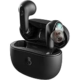 Skullcandy Rail Wireless In-Ear Bluetooth Earbuds - True Black | Bluetooth Headphones, Noise Isolating Fit, 42 Hours Battery, IP55 Sweat and Water Resistant, Microphone for iPhone Android