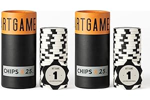 ARTGAME 14 Grams Clay Poker Chips, Minimalism Chip Easy to Recognize Numbered Chips and Color Blank Chips-Pack of 50 Chips…