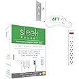 Sleek Socket Original & Patented Ultra-Thin Outlet Concealer with Cord Concealer Kit, Flat Extension Cord with Multi Outlets Surge Protector Power Strip, Ideal for Home Office and Home Theater