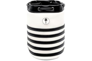 PINKTEE Golf Ball Sack Valuables Pouch Leather Bag Bucket Waist Design with Removable Magnetic Ball Marker