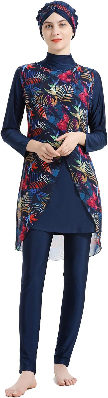 NaLatia Muslimische Badeanzug 4-teilig - Burkini Set Mit Hijab Für Bescheidenes Schwimmen