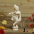 Handicrafts Paradise Marble Standing Krishna Statue(White)
