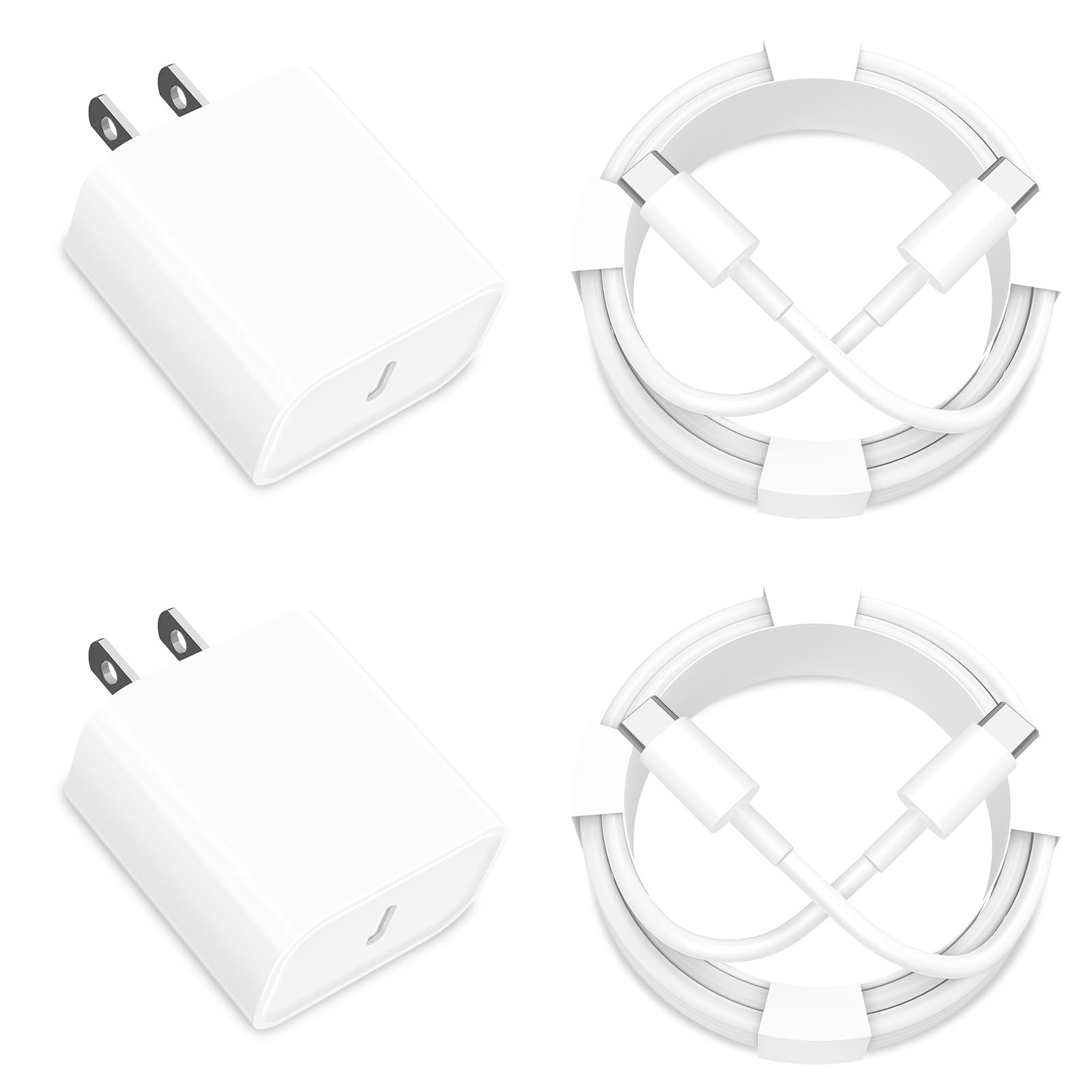 Photo 1 of [Apple MFi Certified] iPhone 17 Charger Fast Charging, Rombica 2Pack 20W USB C Power Adapter Type C Wall Charger Block with 6FT Type-C Cord for iPhone 17/17 Air/17 Pro/17 Pro Max/16/16 Pro/15 Pro/iPad