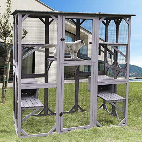 AIVITUVIN Cat House Outdoor Catio Kitty Enclosure With Super Large