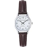 Miykon Dainty Minimalist Dress Watches for Women – Small Easy Reader Analog Watch with Genuine Leather Strap and Second Hand – Japanese Quartz, Waterproof to 100ft