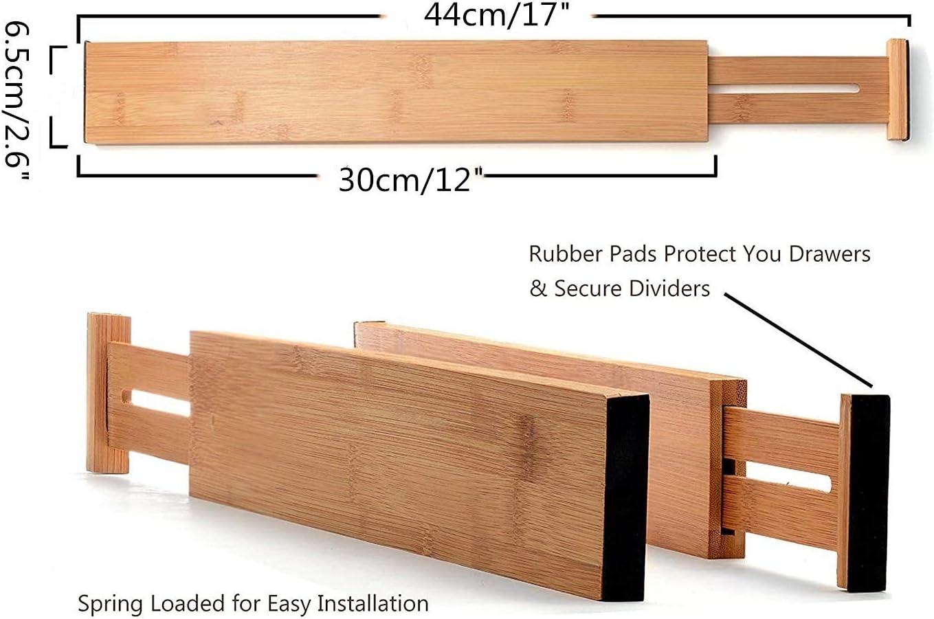 Ulalaza 2 Pcs Diviseurs De Tiroir En Bambou Printemps Organisateur Reglable Et Extensible Pour Cuisine Commode Chambre Bebe Tiroir Salle De Bains Bureau Rangement Pour Vetements Et Penderies Rangement Et Organisation Centroarco Com