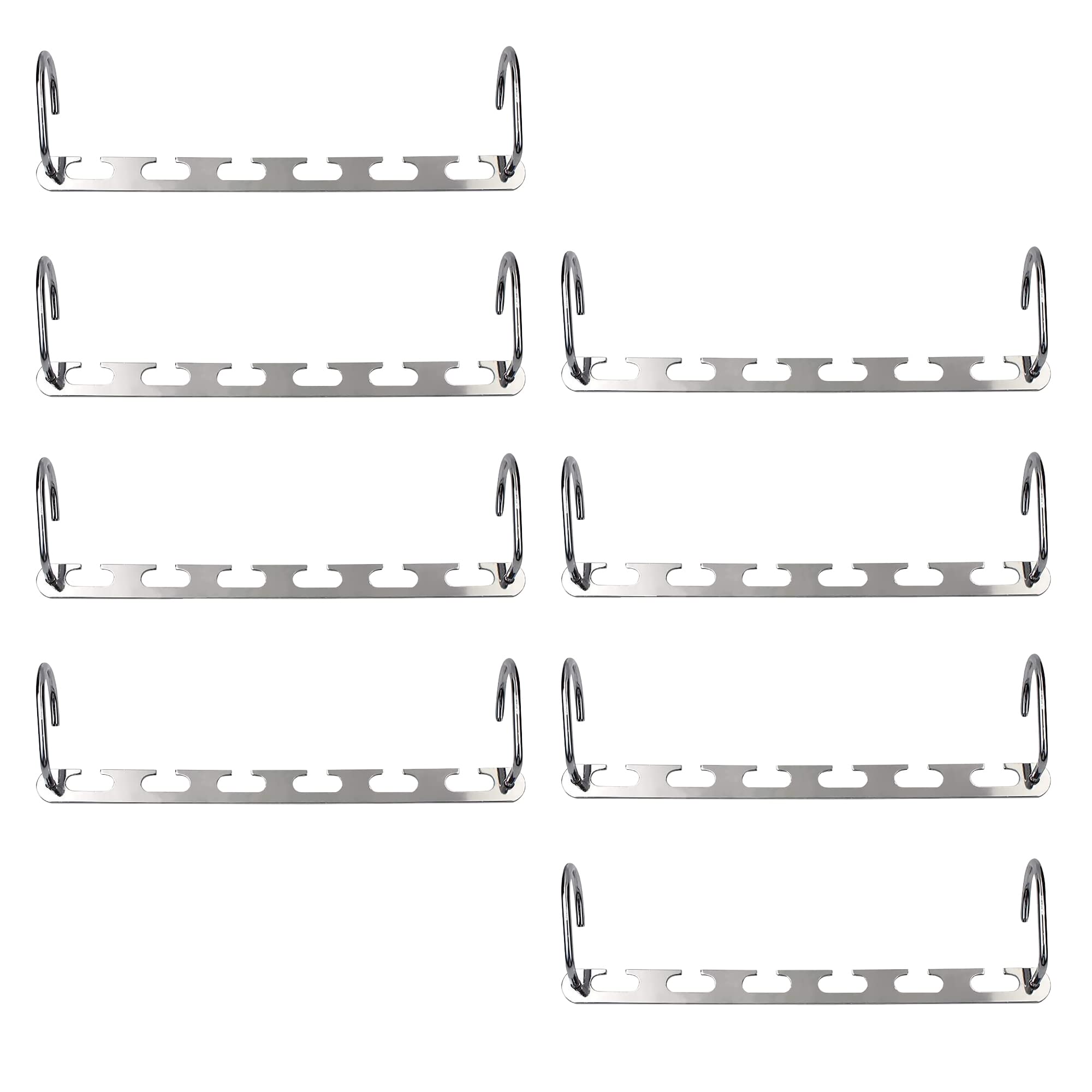 JAMES Premium Metal Hangers With Two Hooks & Space Saving Design Ideal For Wardrobe Clothes, Coats | Magic Space Hangers | Wardrobe Organiser | Coathangers Adult (Pack of 8)