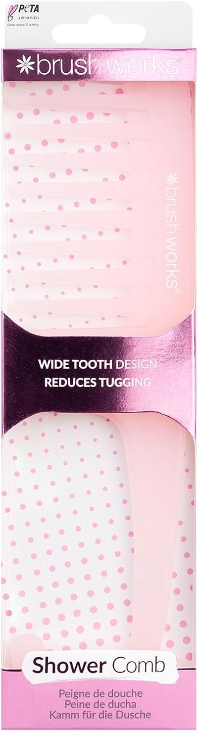 Invogue Brushworks Shower Comb Wide Tooth Detangler Wet Dry Hair Conditioner