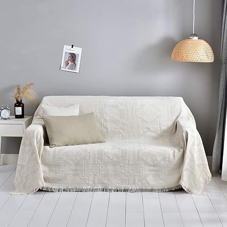 Amazon ナチュラル 北欧 マルチカバー カラー ソファーカバー ナチュラルストライプ タッセル ソファカバー アジアン エスニック 一枚布 長方形 2人掛け ベッドカバー 130 180 テーブル マルチクロス 西海岸 おしゃれ インテリア ソファカバー マルチカバー オンライン通販