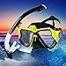 Snorkeling Mask Set, OBOSOE Anti-Fog Scuba Diving Mask with Gopro Camera Adapter Design for Hero HD, Session, Xiaomi Yi Action Camera - Yellow