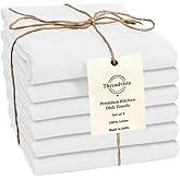 Threadvista 100% Cotton Waffle Kitchen Towels Set of 6 - Soft Highly Absorbent Durable - Perfect for Drying Cleaning Everyday Kitchen Use - Quick Drying Premium Dish Towels 16x26 Inch White