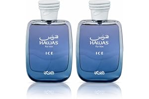 Hawas Ice Eau de Parfum for Men 2 Pack Bundle – Fresh Aquatic Citrus Fragrance, Long Lasting Arabian Perfume Spray – Luxury S