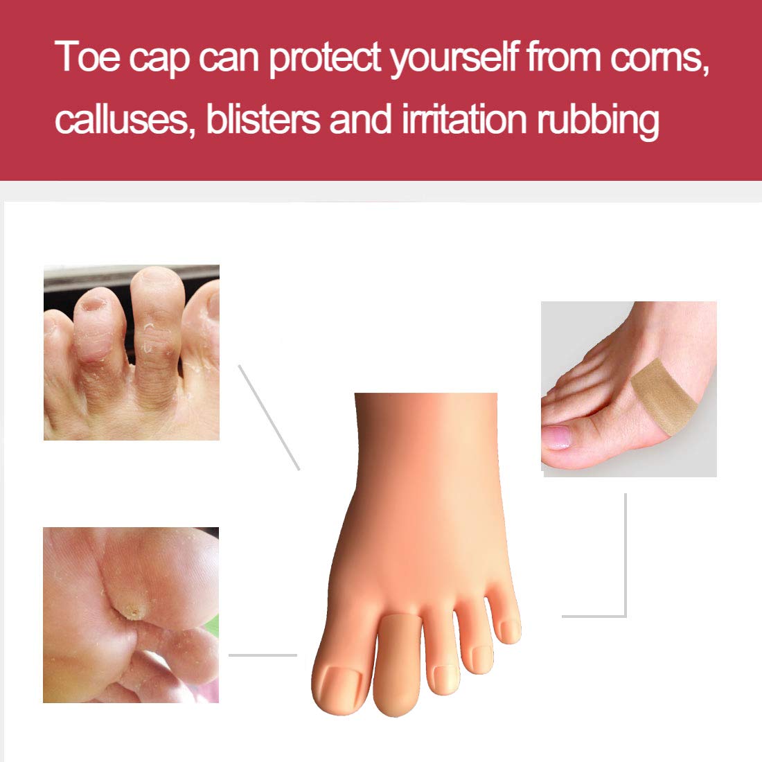 16 Pieces Gel Toe Caps, Silicone Toe Protector Toe Covers, Gel Toe Cushion to Protect Toe from