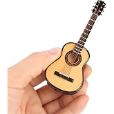 KooingTech Mini Guitar 3.9in Miniature Guitars Tiny Small Decor Wooden Toy | Decorative Model for Mini Music Ornament Display Dollhouse Accessories Model Home Decoration