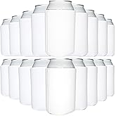 TahoeBay Neoprene Can Cooler Sleeves (25-Pack) Bulk Blank Sublimation Blanks for Vinyl Regular Size Plain Beer Coolers for Soda Cans & Bottles Black, White, Solid Color Set (White)