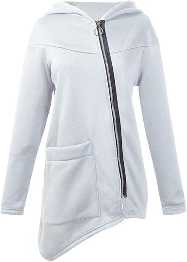 diagonal zip hoodie women's