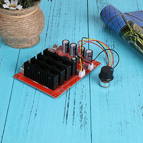 Alloet DC9-50V DC Motor Speed Control Board 3600W 60A with Switch Extension Cord