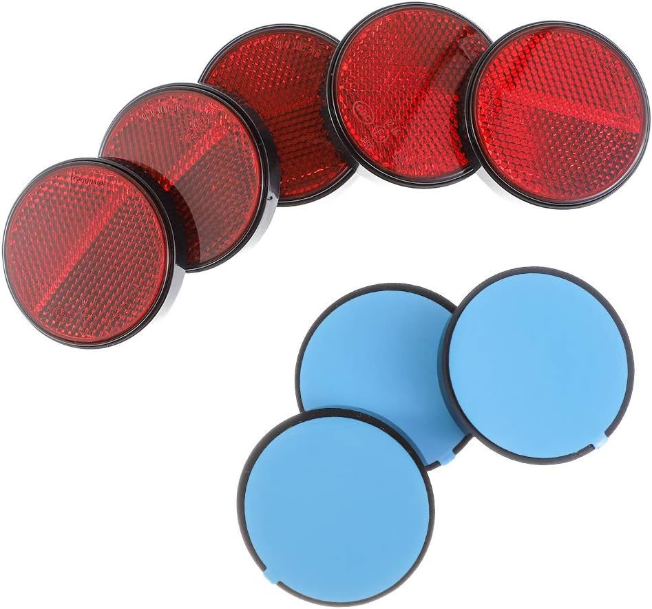 Eacalyc Trailer Round Rear Reflectors Self Adhesive Red Reflectors Stick-on Caravan Reflectors for Gate Posts Trailer Bike Truck Lorry or Agricultural Machines Pack of 8 - Image 5