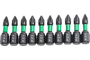 10PCs Alloy Steel Screwdriver Bit Set for Hex Drill /PZ2/PZ3 Magnetic Tips for Secure Grip and Precision ()