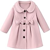METYOUEZE Toddler Baby Girl Dress Coat Lapel Button Jackets Clothes Long Sleeve Solid Color Fall Winter Outfit