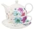 ART DECO FLOWERS Tea for One Théière et Tasse avec soucoupe